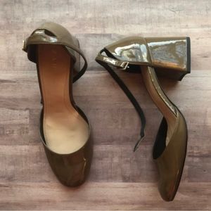 ISO Zara olive patent block heel